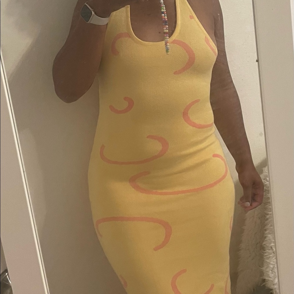 Yellow VRG girl midi dress